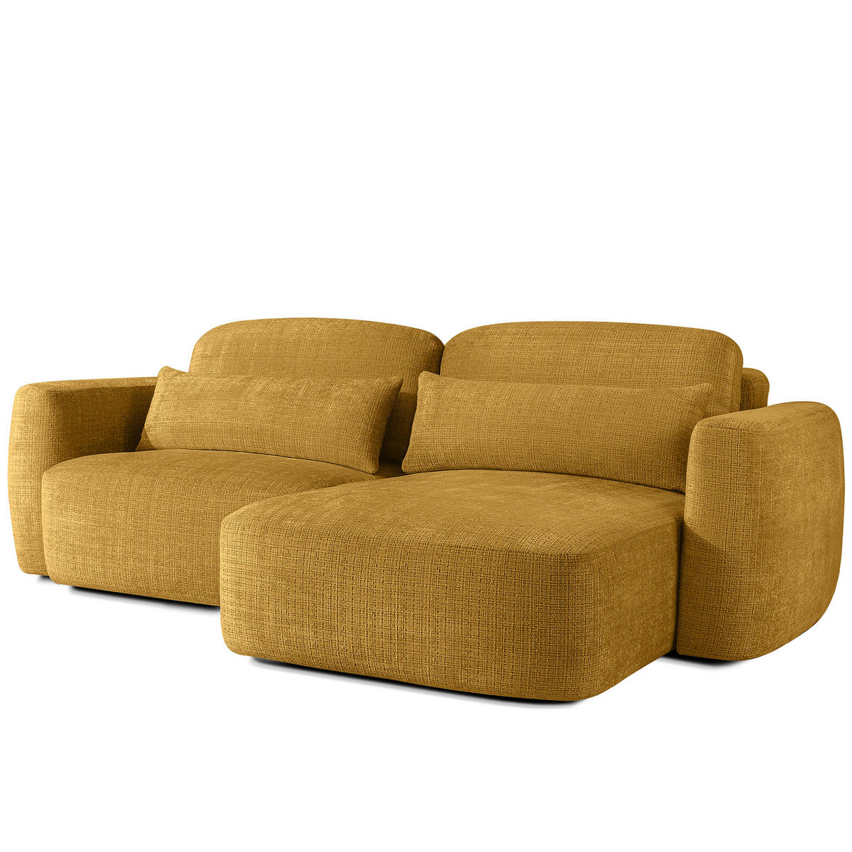 ECKSOFA rechts ELOSA - Gelb, Holz/Textil (245/165cm) - KONSIMO®