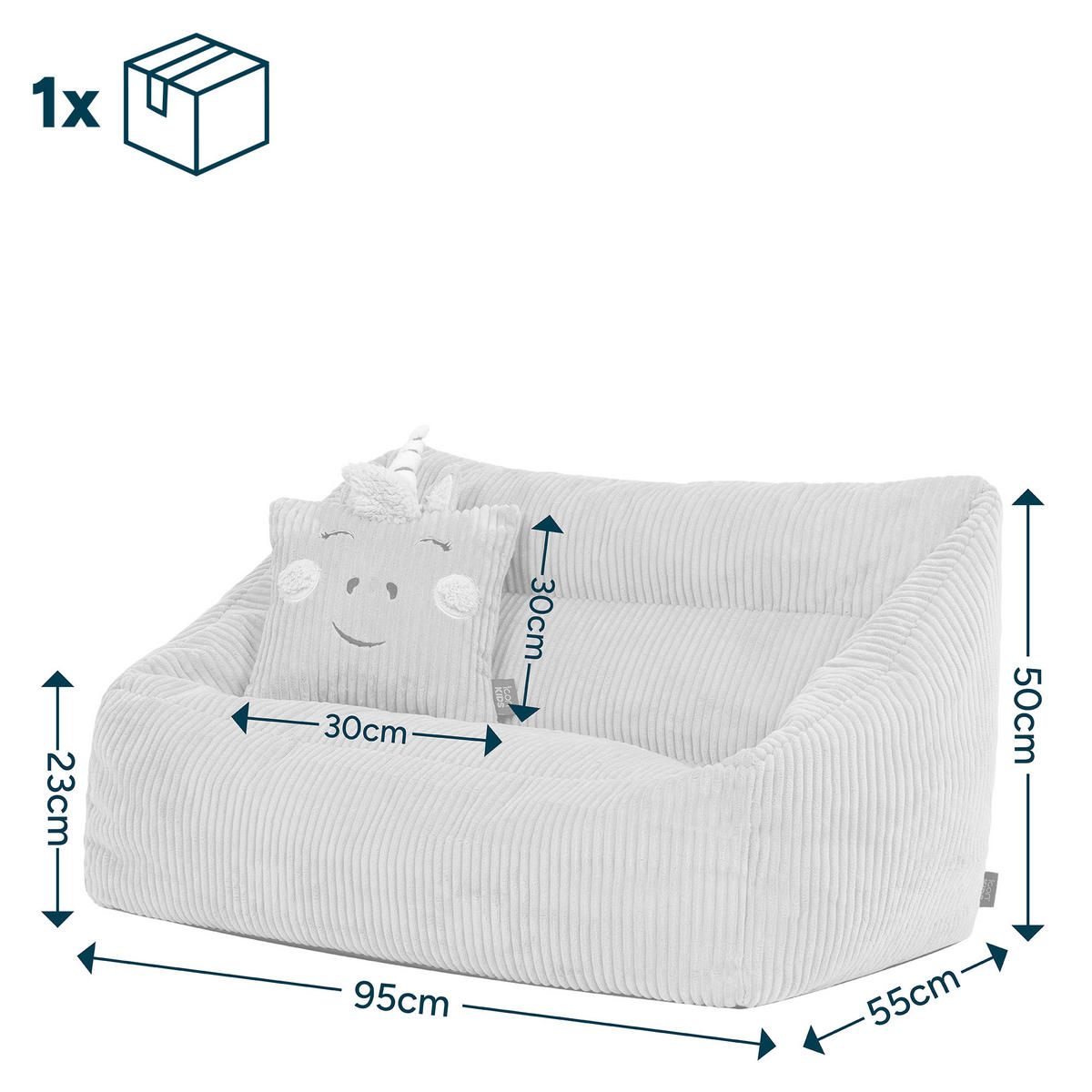 KINDERSITZSACK Sofa Cecilia mit Animalkissen - Flieder, Textil (95/50/55cm) - icon
