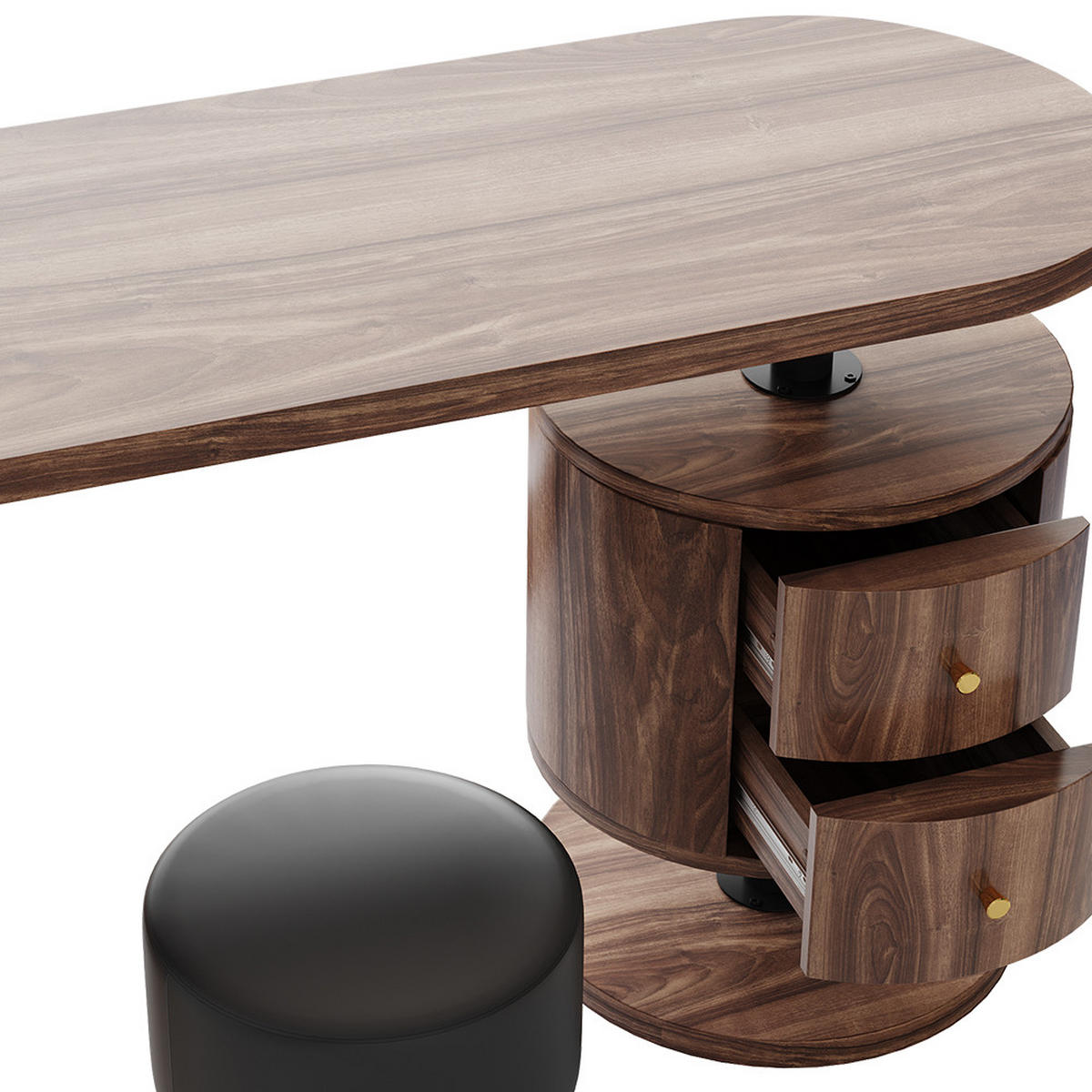 SCHMINKTISCH Lara Eiche rustikal 120 cm mit Hocker - Wildeiche, Holzwerkstoff (50/120/76cm) - Vicco