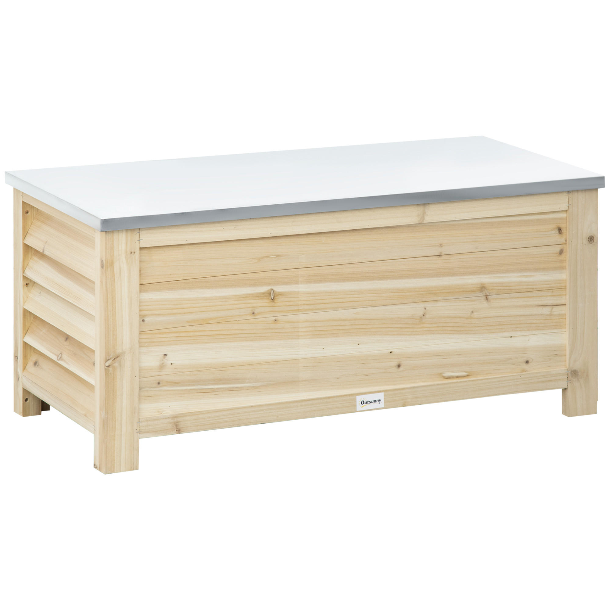 KISSENBOX DE-18671 155 L, Holz mit verzinktem Deckel - Naturfarben, Holzwerkstoff (50/50/110cm) - ComfortXL