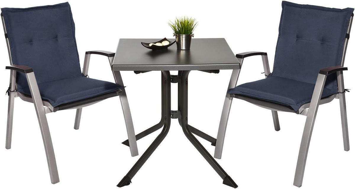 NIEDERLEHNERAUFLAGE Loft NL 100x50x6cm Dunkelblau (8tlg) - Dunkelblau, Textil (50/6/100cm) - Beautissu 