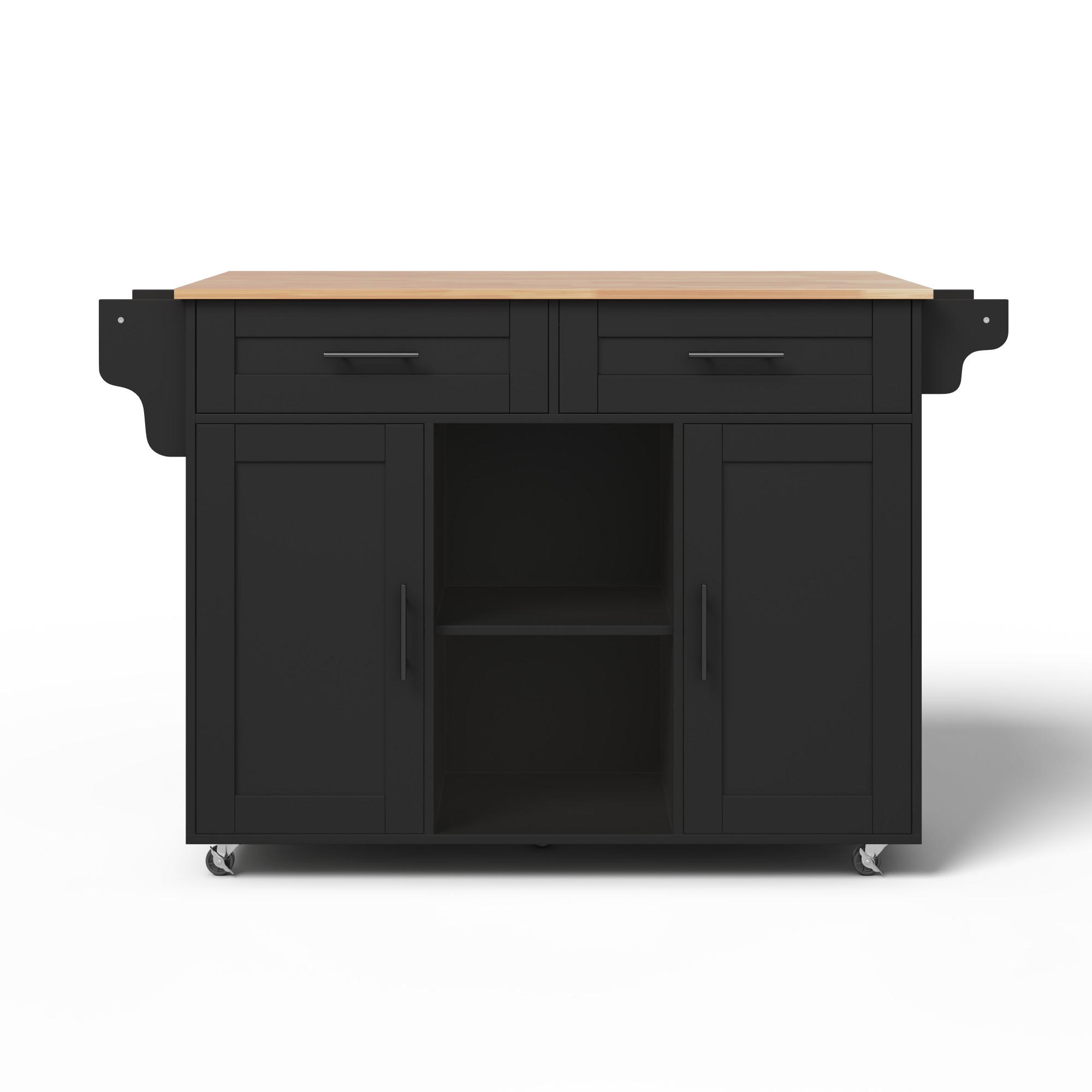 KÜCHENINSEL Schwarz 145/70/94,5 cm - Schwarz, Holzwerkstoff (145/94.5/70cm) - PANGIVO