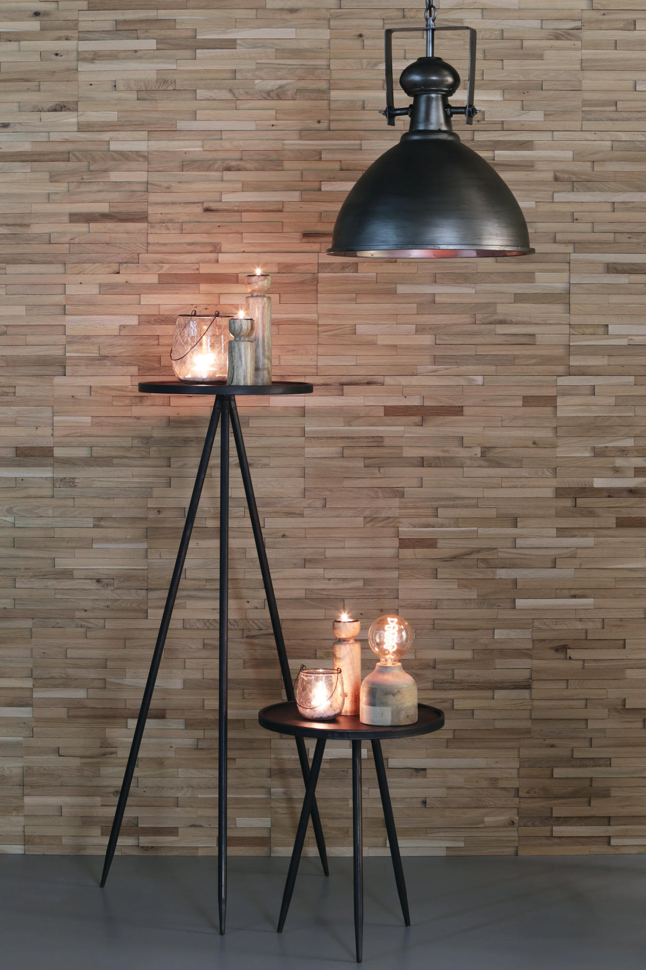 Thumbnail - Light & Living Säule, Grau, Metall, Rund, 39.5x119.5x39.5 cm, CE, Wohnzimmer, Wohnzimmertische, Beistelltische