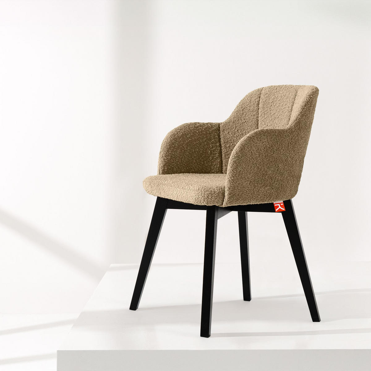 POLSTERSTUHL LONIS Esszimmerstühle 2er Set - Schwarz/Braun, Holz/Textil (55/82/54cm) - KONSIMO®