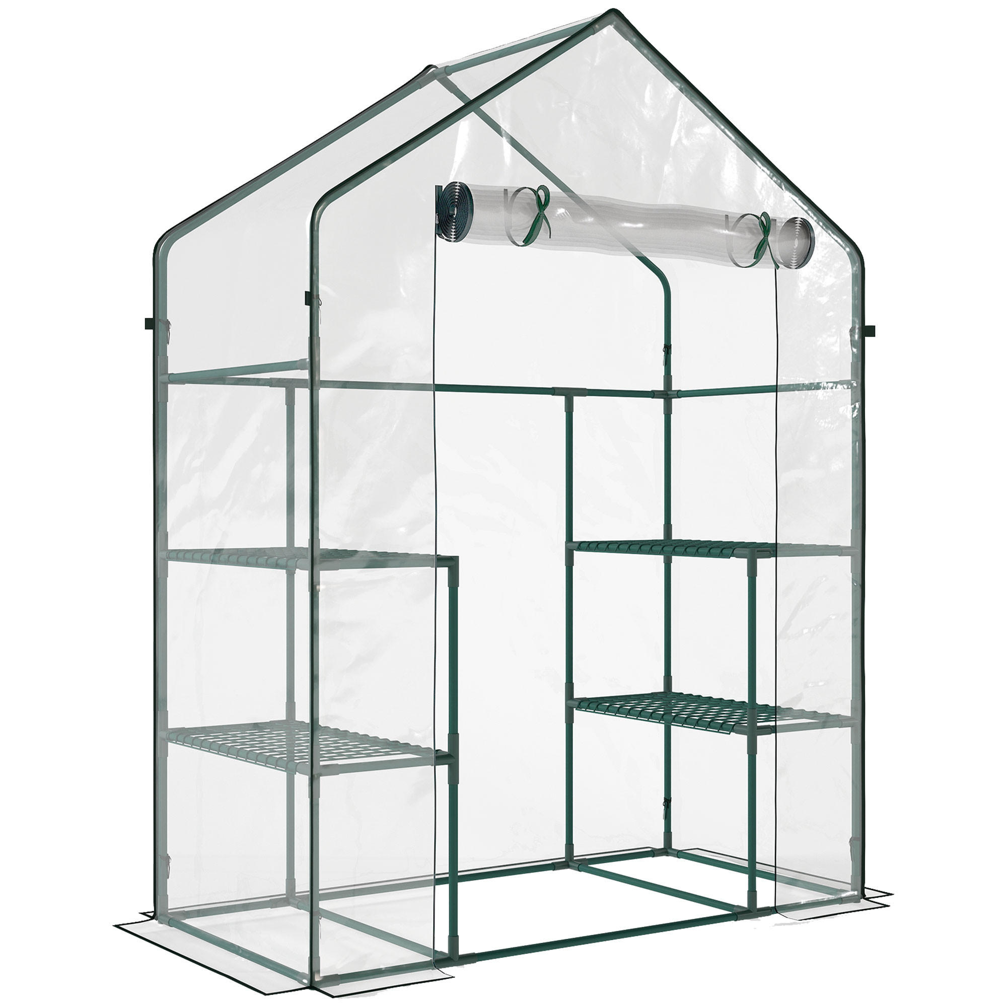 FOLIENGEWÄCHSHAUS, Transparent, Metall, PVC-Kunstoff - Transparent, Kunststoff (73/195/142cm) - Outsunny