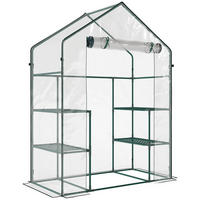 FOLIOVÝ SKLENÍK, průhledný, kov, PVC - průhledná, plast (73/195/142cm) - Outsunny
