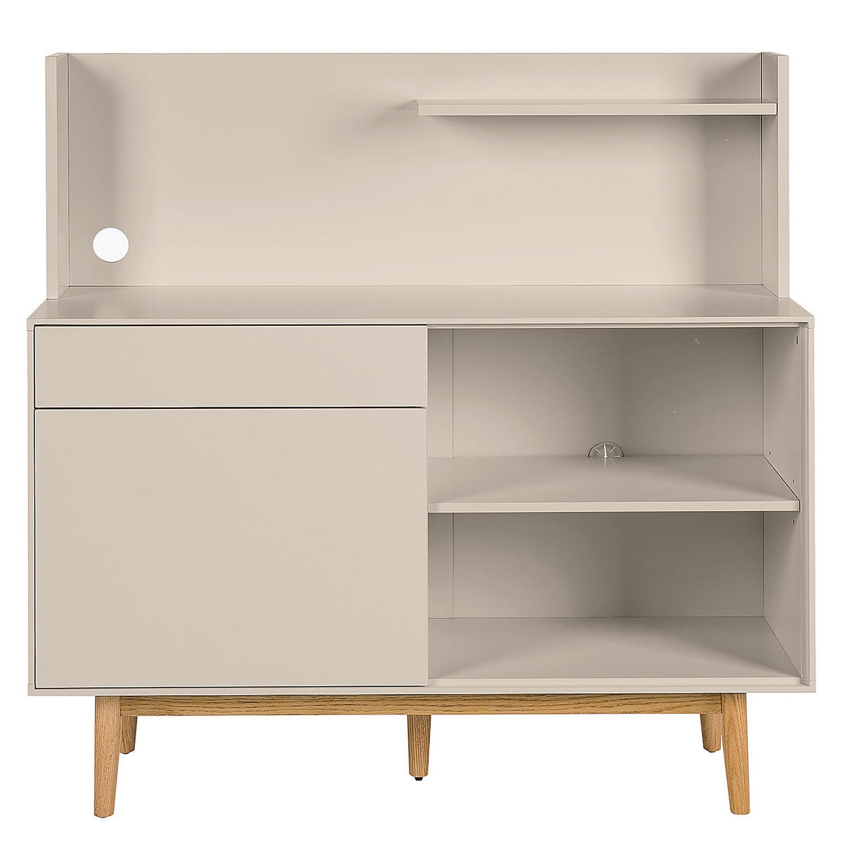 KÜCHENSCHRANK - Holzwerkstoff / Teilmassivholz - Taupe, Holz/Holzwerkstoff (120/45/119cm) - home24