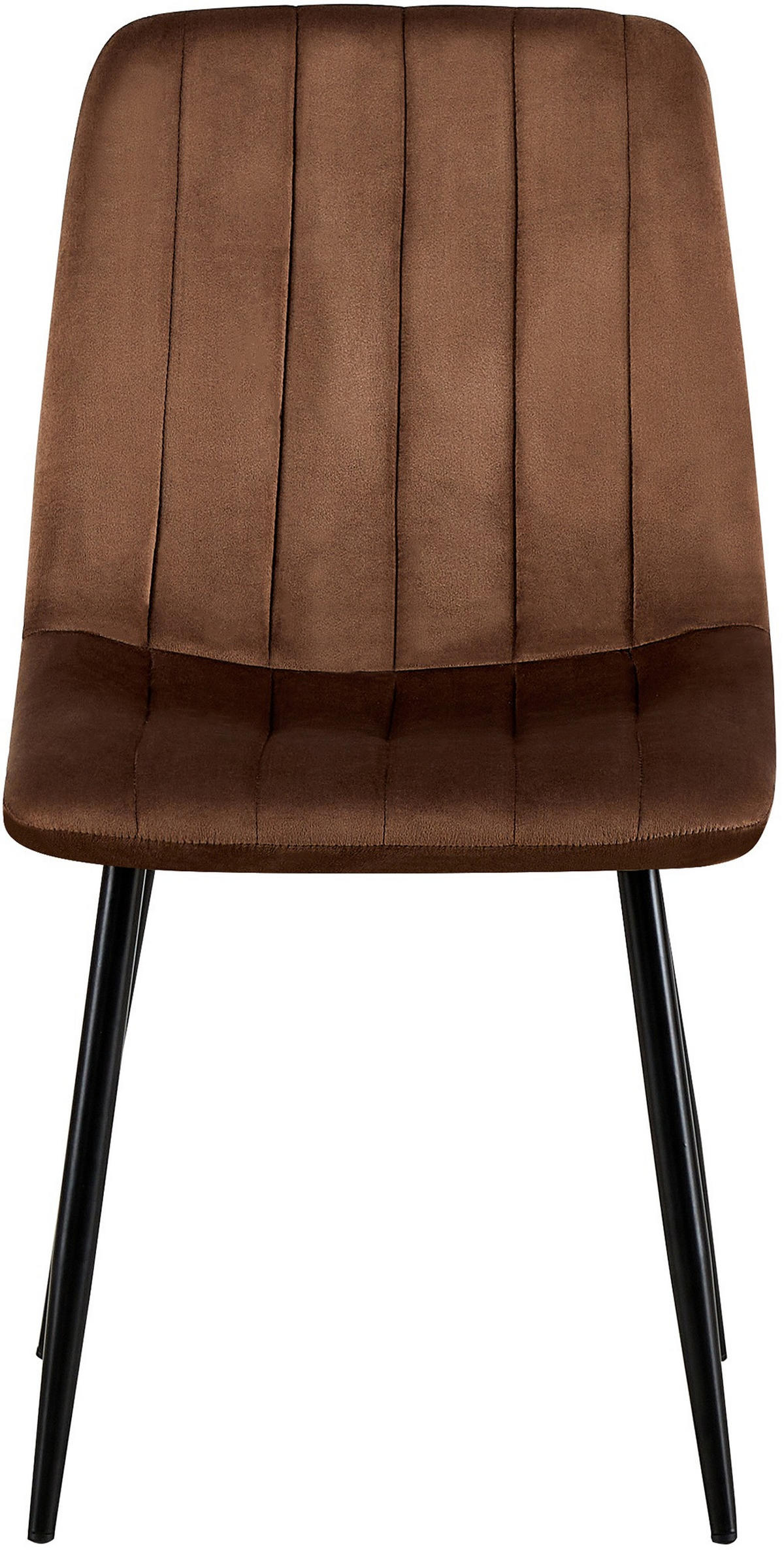 STUHL Samt Braun - Schwarz/Braun, Textil/Metall (45/88/53cm) - CLP