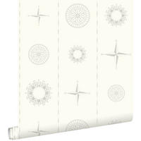 TAPETE Windrosen 53 cm x 10.05 m - Grau, Papier (53/0.1cm) - ESTAhome