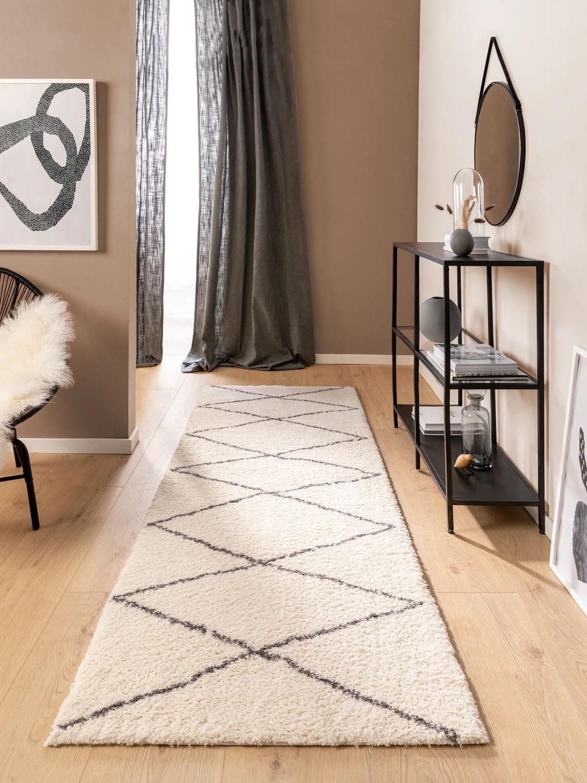 LÄUFER Benno Cream 80x240 cm - Creme, Textil (80/240cm) - benuta Nest