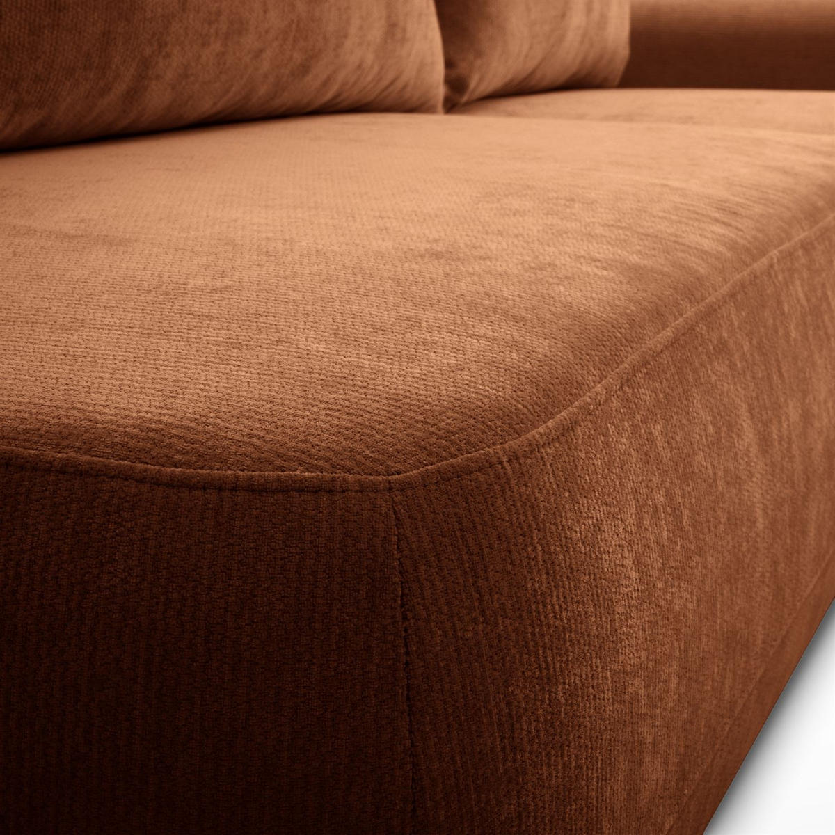 ECKSOFA GOYA mit Schlaffunktion und Bettkasten, Rechte, Perfect Harmony 52 - Rotbraun, Textil (302/184cm) - Lookway