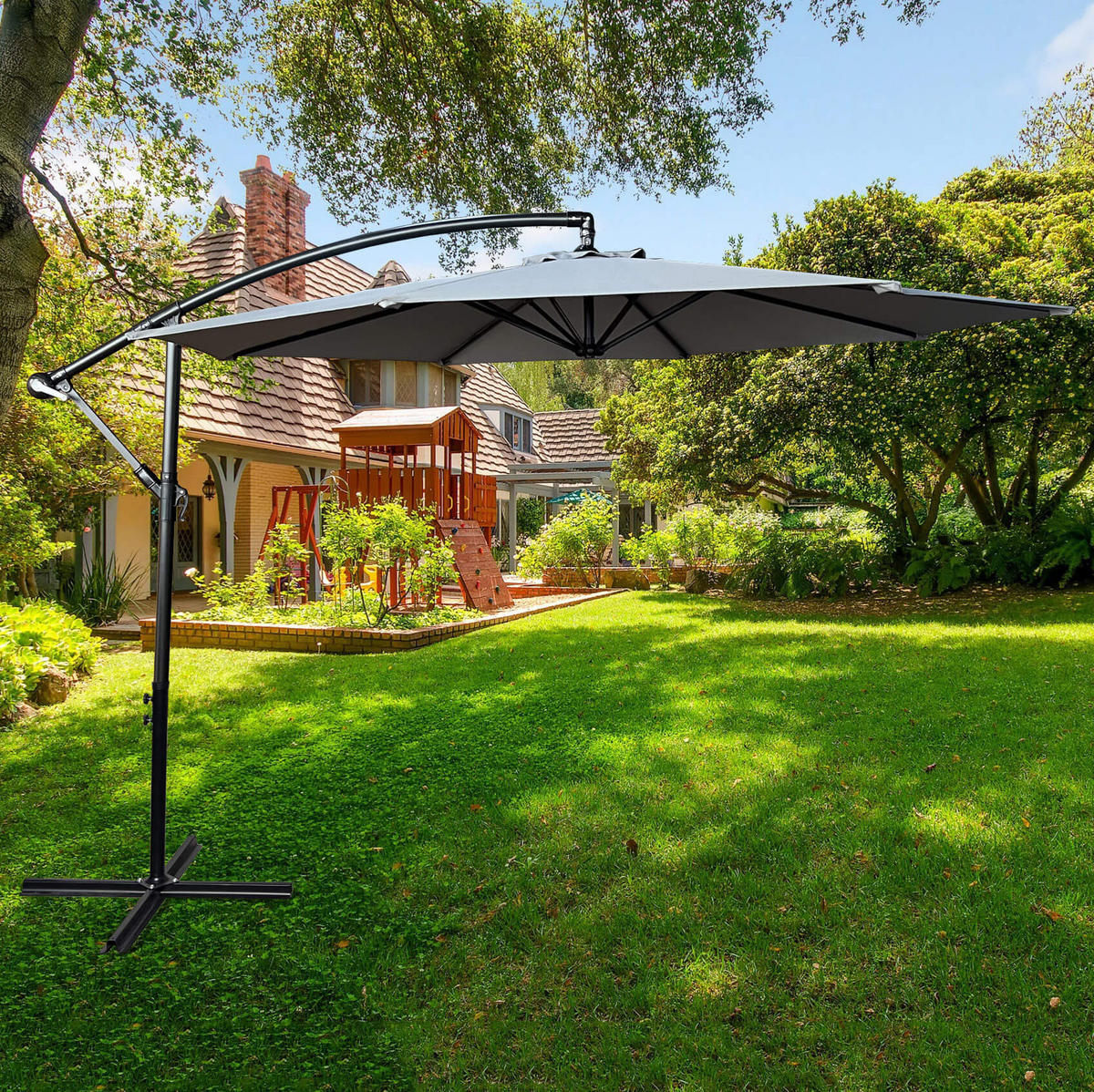 SONNENSCHRIM Grau 245/300 cm - Schwarz/Grau, Metall (300/300cm) - Akord