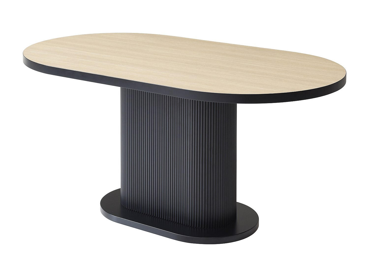 ESSTISCH - 6 Personen - MDF - Holzfarben & Schwarz - CALIENO - Schwarz, Holz (160/90/76cm) - Vente-Unique