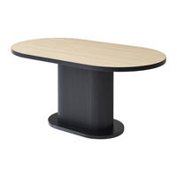 ESSTISCH - 6 Personen - MDF - Holzfarben & Schwarz - CALIENO - Schwarz, Holz (160/90/76cm) - Vente-Unique