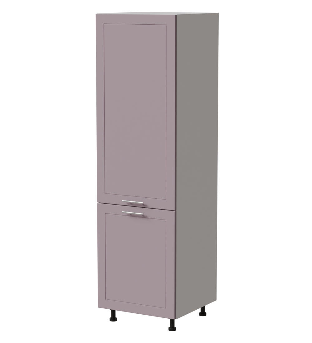 Feldmann-Wohnen Kühlschrankumbauschrank Violett, Weiß 60x207x59 cm
