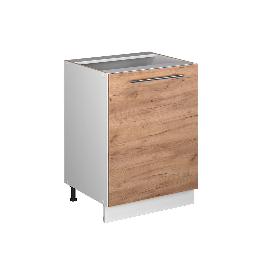 KÖKSUNDERSKÅP Fame-Line, Goldkraft ek/Vit, 60 cm 1 dörr utan bänkskiva Honungsek, Vit 82/60/51.6 cm