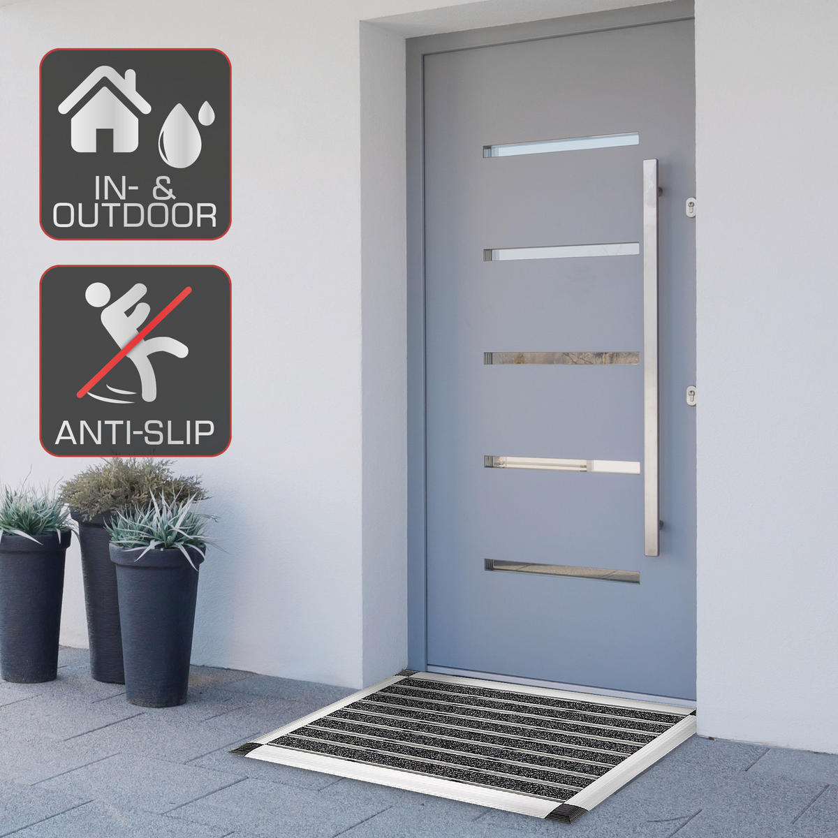 ALU-FUSSMATTE AluGant - Silberfarben, Metall (80/50cm) - BoMoe