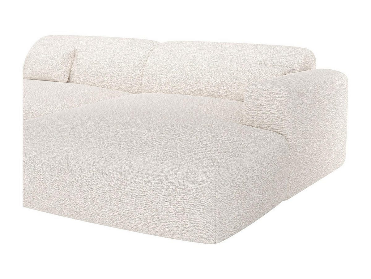 ECKSOFA - Ecke rechts - offenes Ende - Bouclé-Stoff - Weiß - POGNI - Weiß, Textil (300/160cm) - Vente-Unique