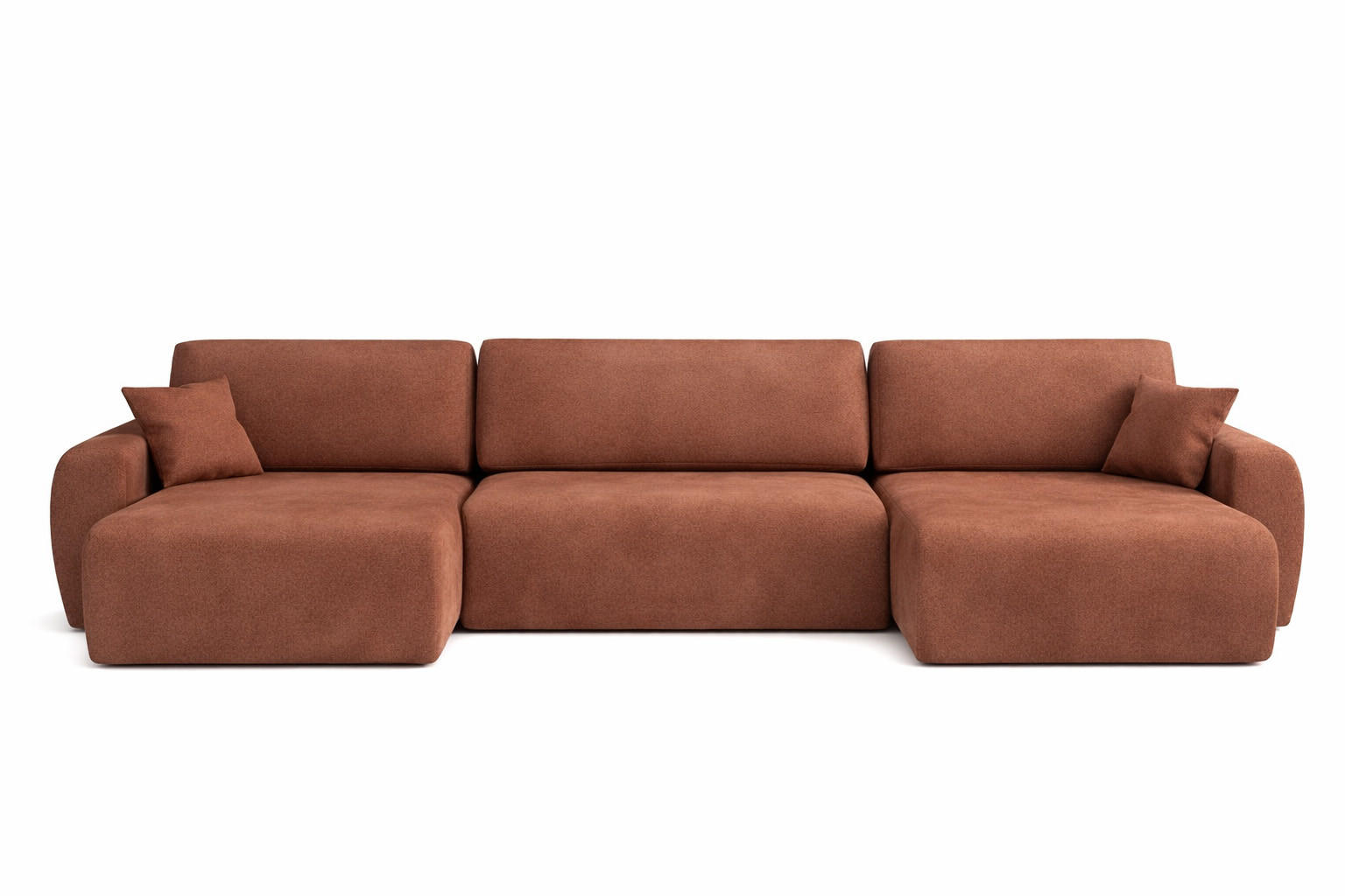 ECKSOFA Mit Schlaffunktion Und Bettkasten U-Form Ariel U, Veloursstoff Salvador, Dunkelbraun - Dunkelbraun, Holz (342/142cm) - Kaiser Möbel