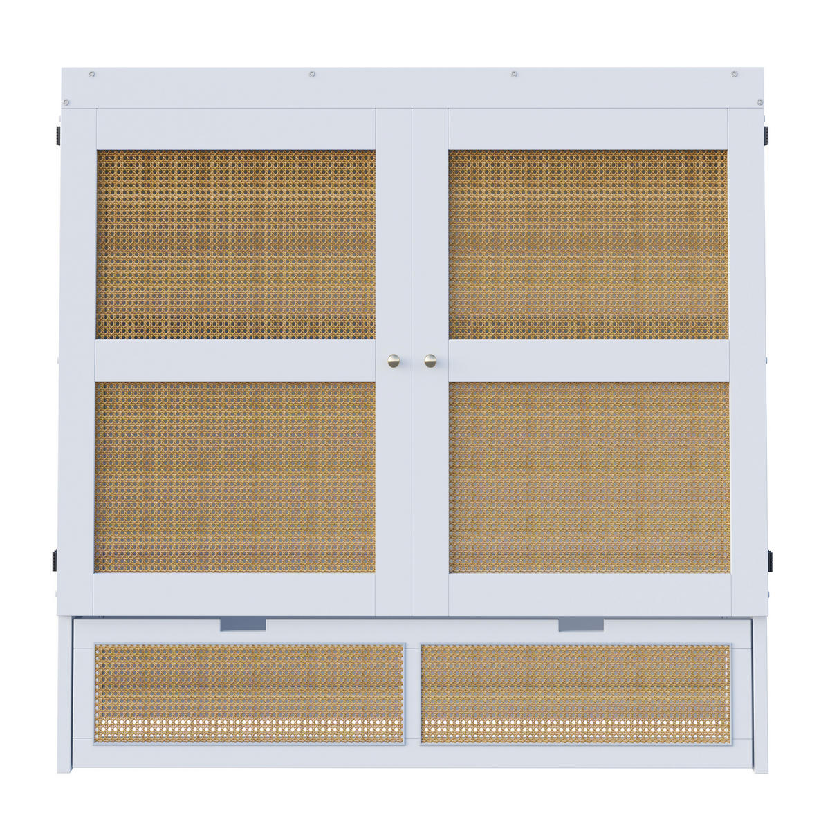 BETT 140/200 cm als Wandklappbett in Weiß – inkl. Lattenrost & Stauraum - Weiß, Holzwerkstoff (140/200cm) - BEAOK