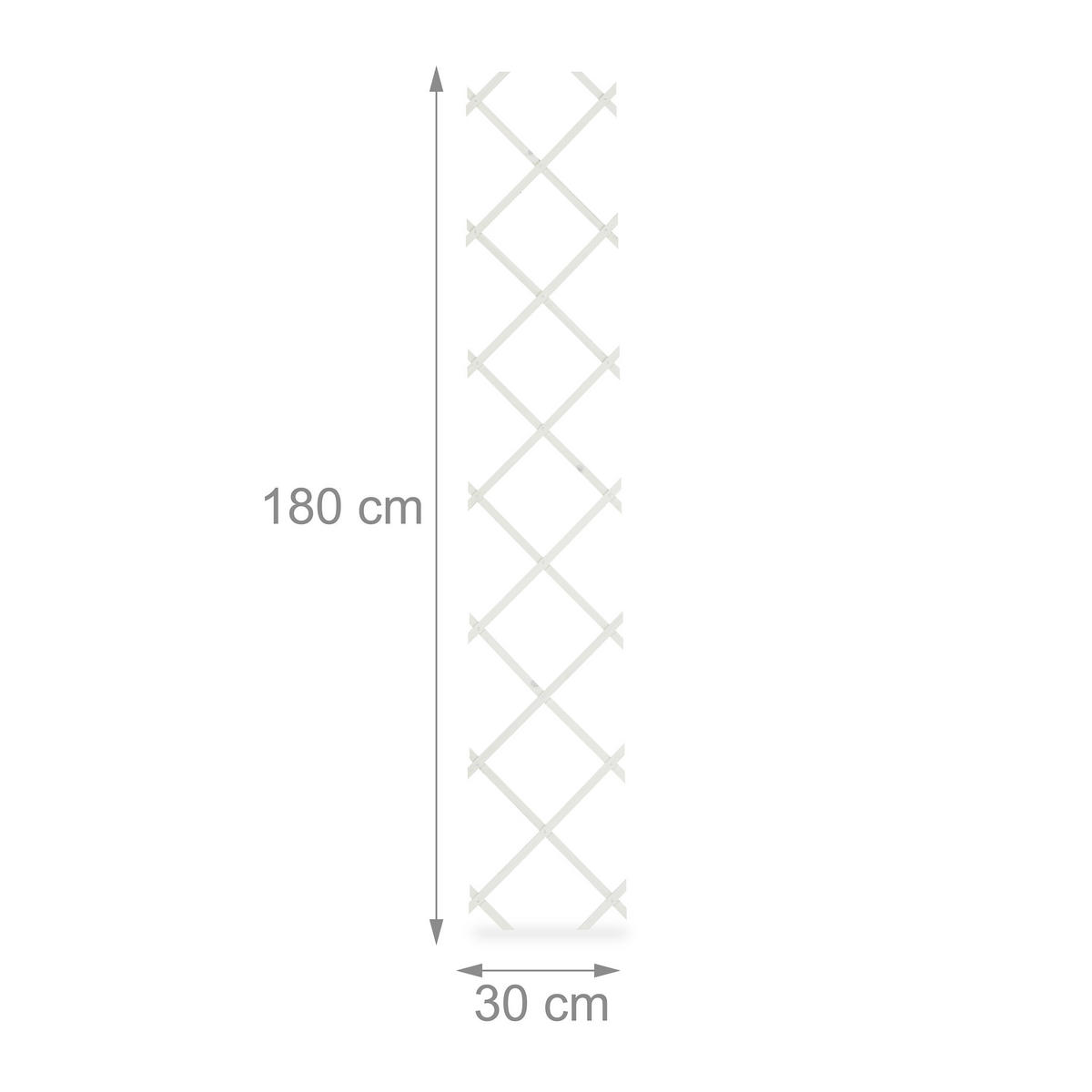 3XRANKGITTER - Weiß, Holz (30/180/1cm) - Relaxdays