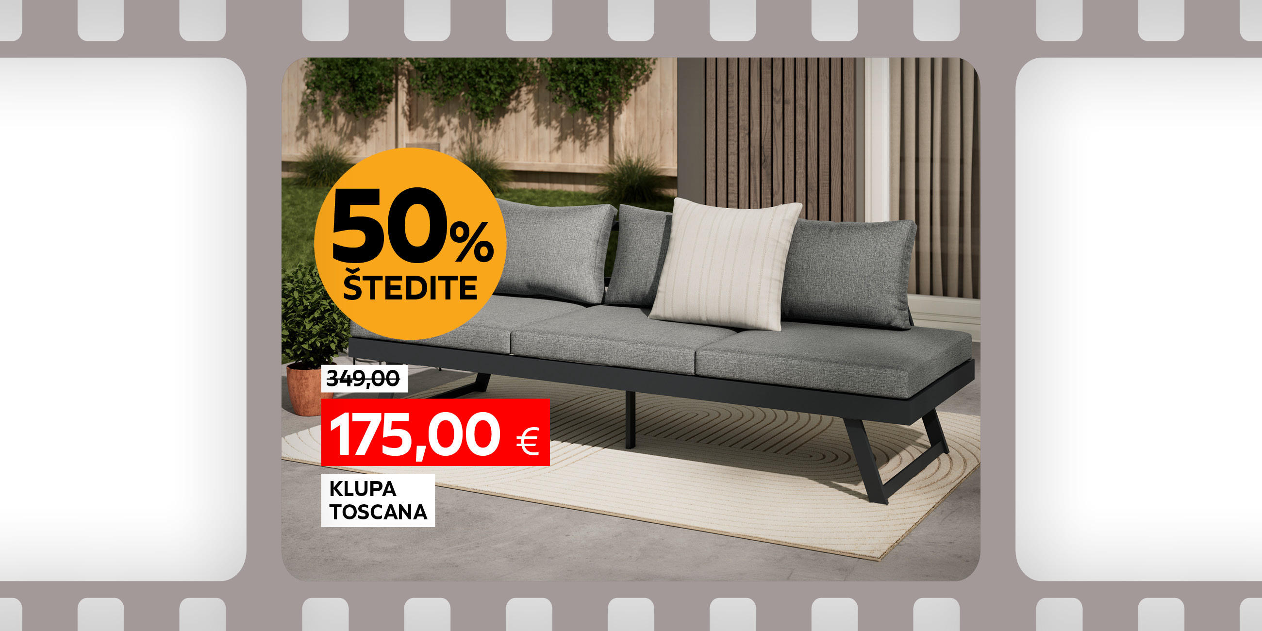 klupa Toscana umjesto 349,00 € nova cijena 175,00 € štedite 50%