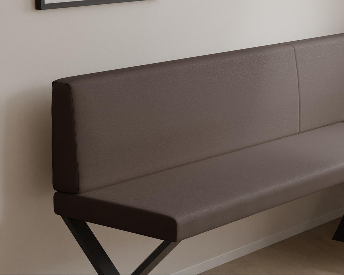 ECKBANK rechts VERO X Kunstleder glatt, 128/168 cm Braun - Braun, Kunststoff/Textil (128/168cm) - Idohome