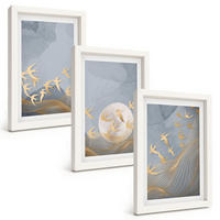 BILDER SET 3er Set - 20x30 cm Weißer Rahmen - Vögel, die am Himmel fliegen - Weiß, Kunststoff (20/30cm) - TULUP