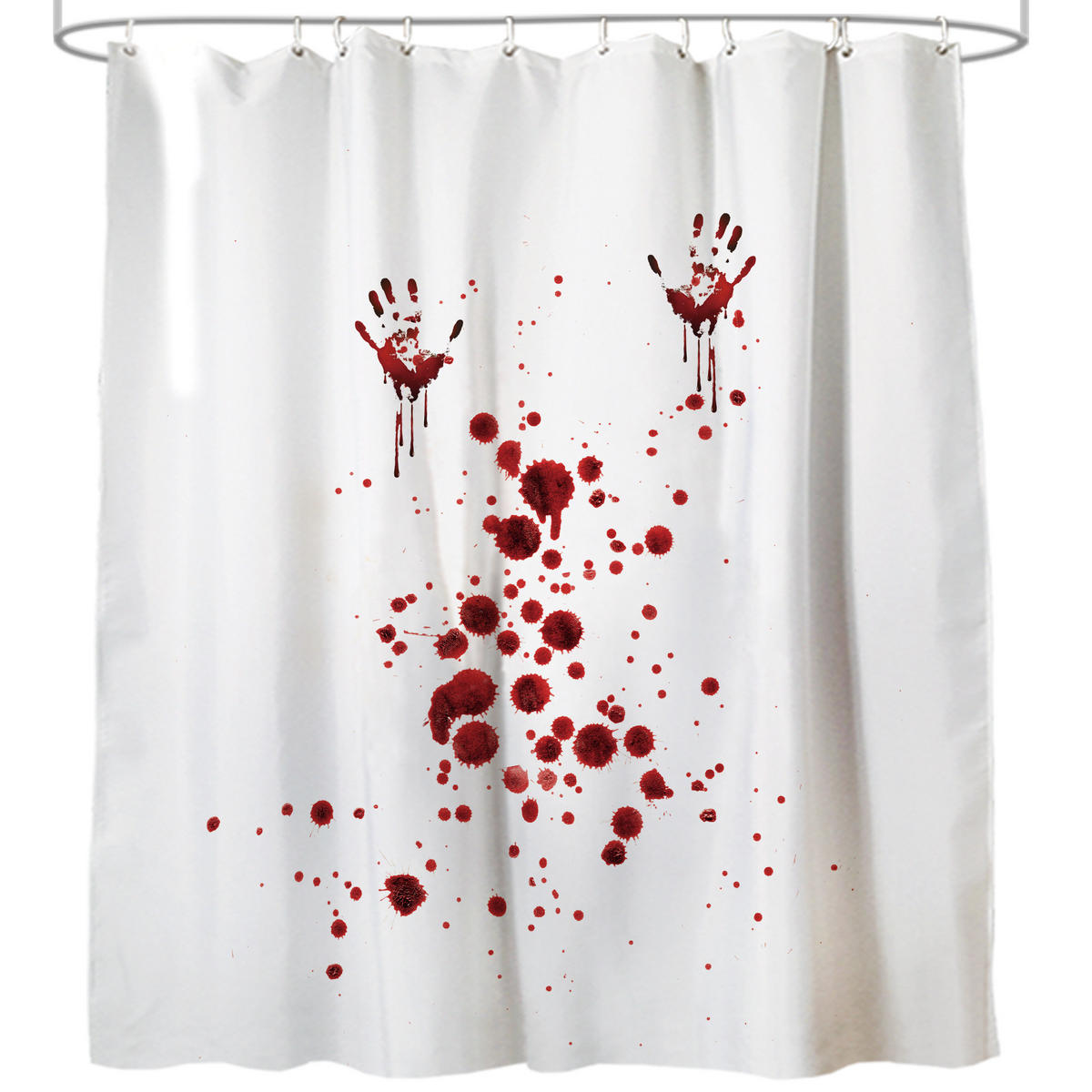 DUSCHVORHANG Blood Hands 180 x 200 cm - Rot, Textil (180/200cm) - Sanilo