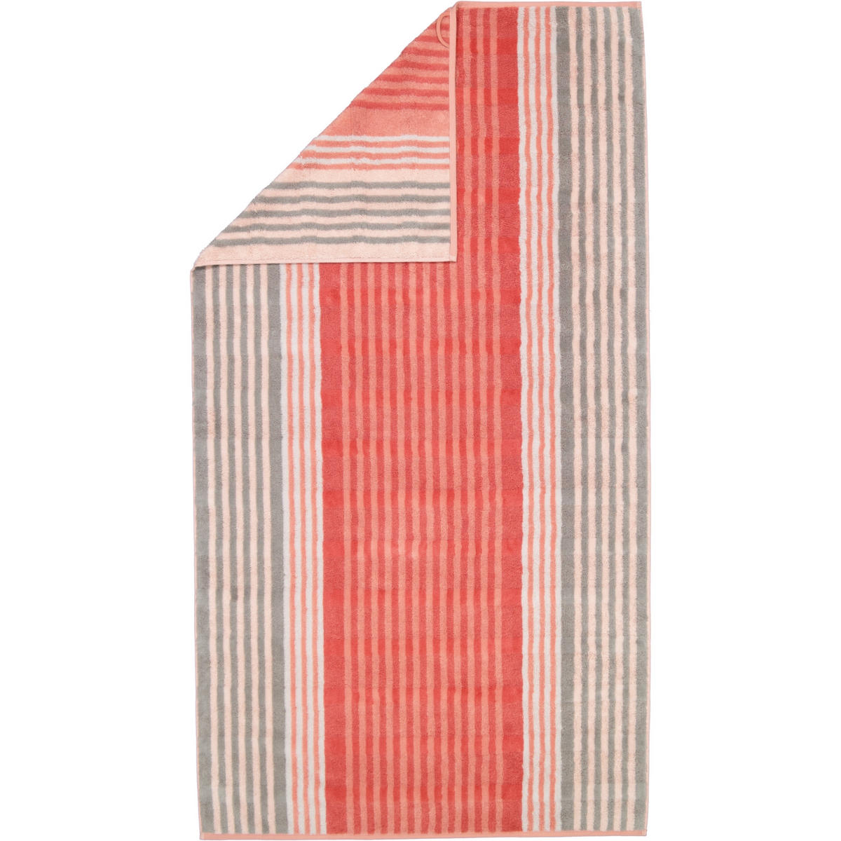 DUSCHTUCH NOBLESSE HARMONY STREIFEN 1085 KORALLE - 27 - Rot, Textil (80/160cm) - Cawoe