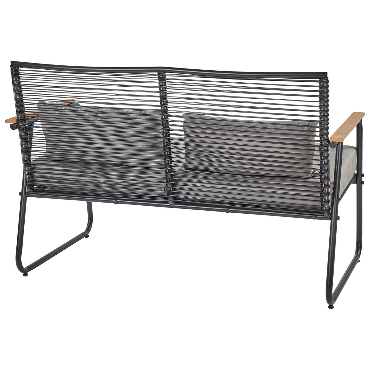 LOUNGE SET 4-Sitzer Metal schwarz Pomonte - Schwarz/Grau, Metall - Beliani