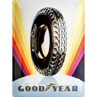 BLECHSCHILD 30/40 cm Goodyear Rainbow Wheel - Multicolor, Metall (30/40/0.2cm) - Nostalgic-Art