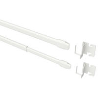 SCHEIBENSTANGEN / VITRAGESTANGEN MIT VITRAGECLIPSEN Geno 100-180 cm, oval, Weiß, Packung 2 Stück - Alufarben, Kunststoff/Metall (3.3/2/180cm) - INTERDECO