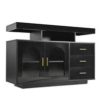 SIDEBOARD LED Schwarz 120cm 16 Farben Hochglanz Stauraum - Schwarz, Holzwerkstoff (40/80/120cm) - FLIEKS