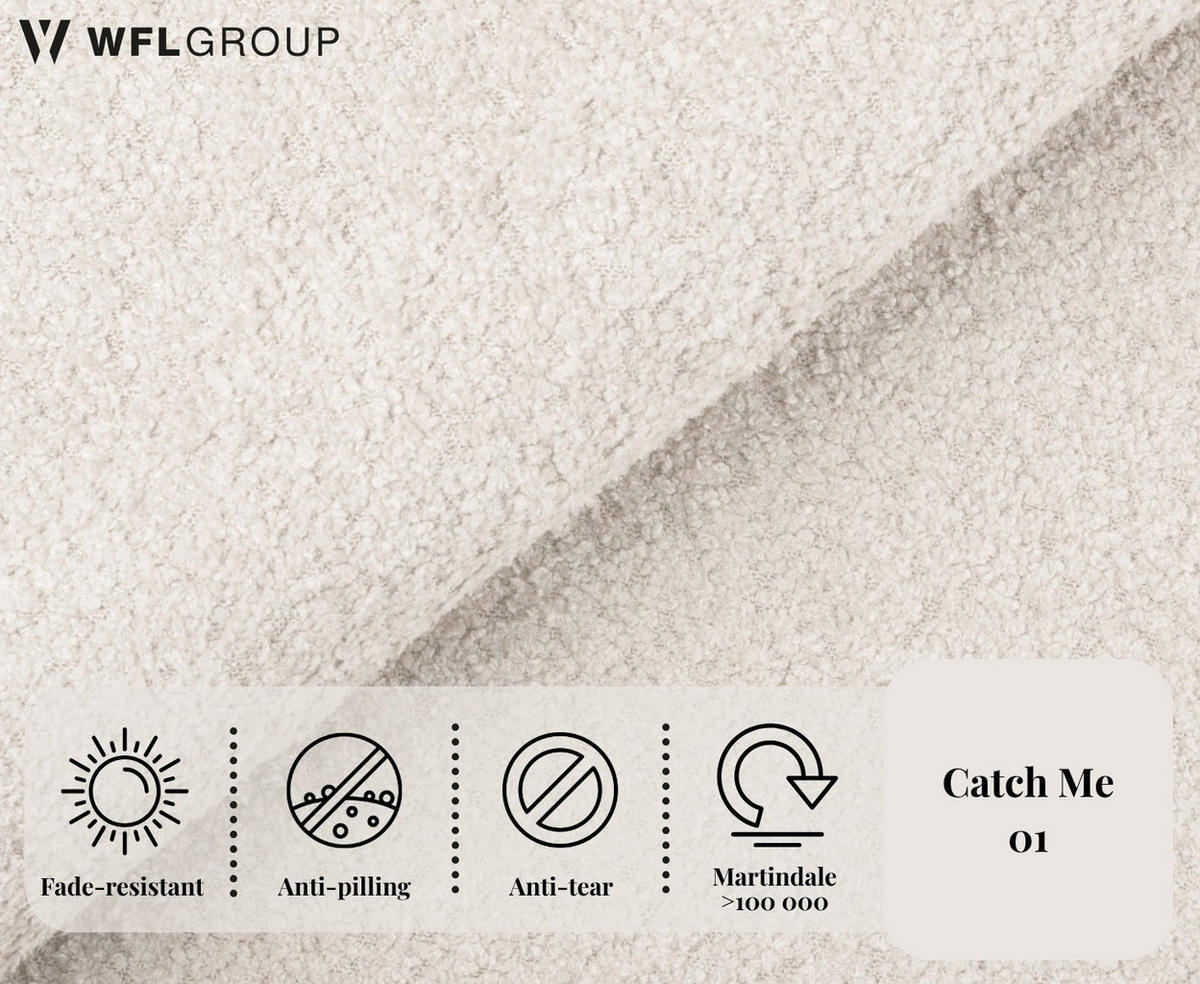 ESSZIMMERSTUHL KALLA 2er Set in Creme Boucle, massives Buchenholz 58/60/74 cm - Hellbraun/Creme, Holz/Textil (58/72/47cm) - WFL GROUP