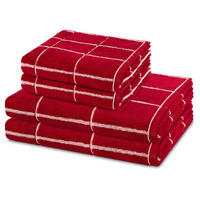 FROTTIERSET Sensual Skin Karo 4-teilig - Rot, Textil (50/100cm) - Ross