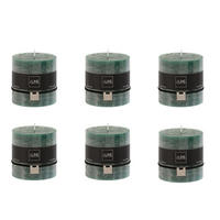 DUFTKERZE ZART - Grün - 64 Std. - 6er set - Dunkelgrün, Paraffin (10/10cm) - J-Line