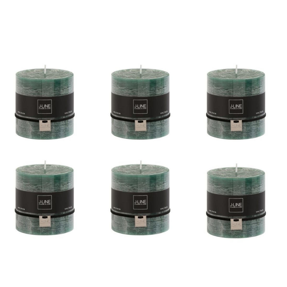 DUFTKERZE ZART - Grün - 64 Std. - 6er set - Dunkelgrün, Paraffin (10/10cm) - J-Line