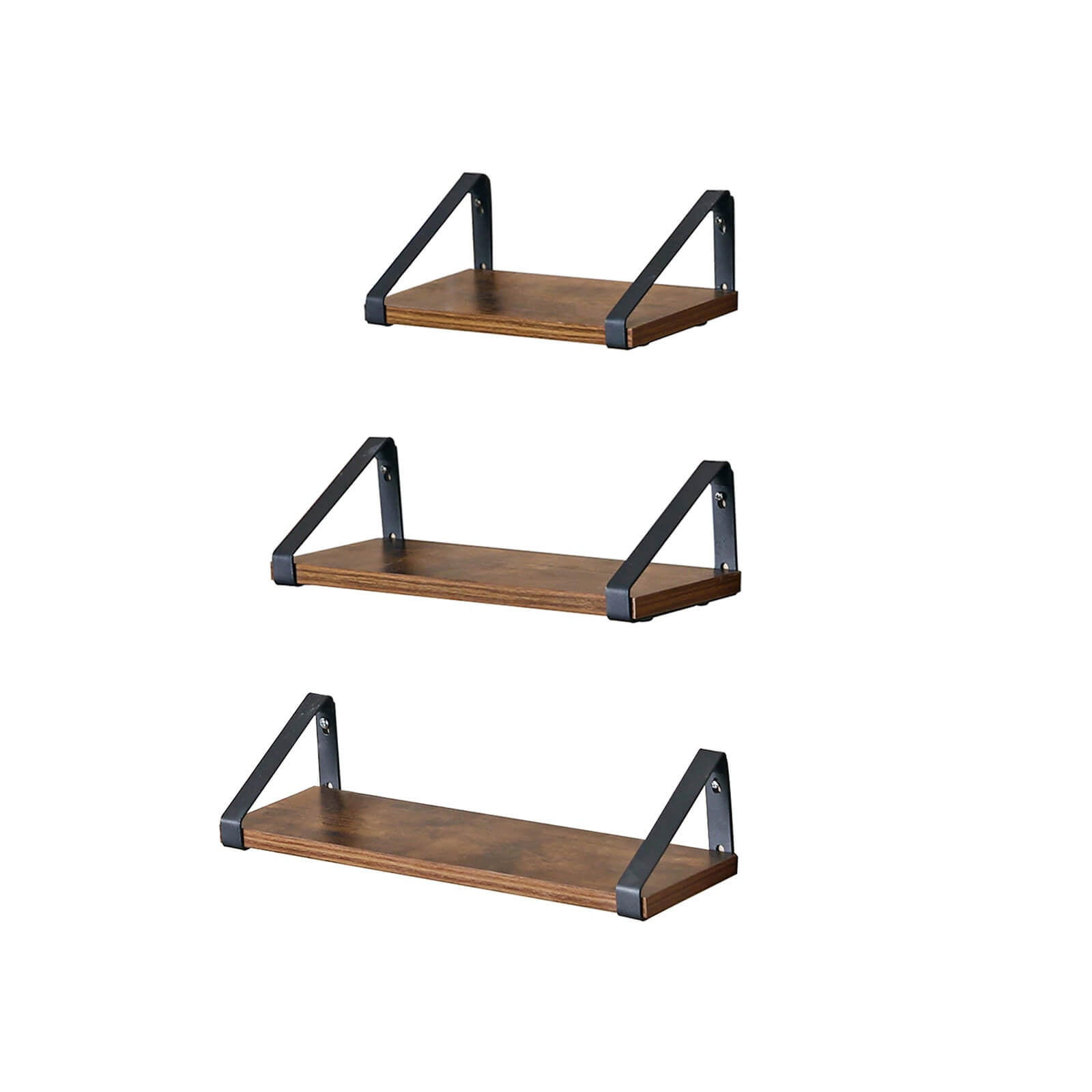 WANDREGAL SCHWEBEREGAL 3ER-SET - Braun, Holzwerkstoff (12/11/30cm) - Hansiro