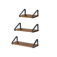 WANDREGAL SCHWEBEREGAL 3ER-SET - Braun, Holzwerkstoff (12/11/30cm) - Hansiro