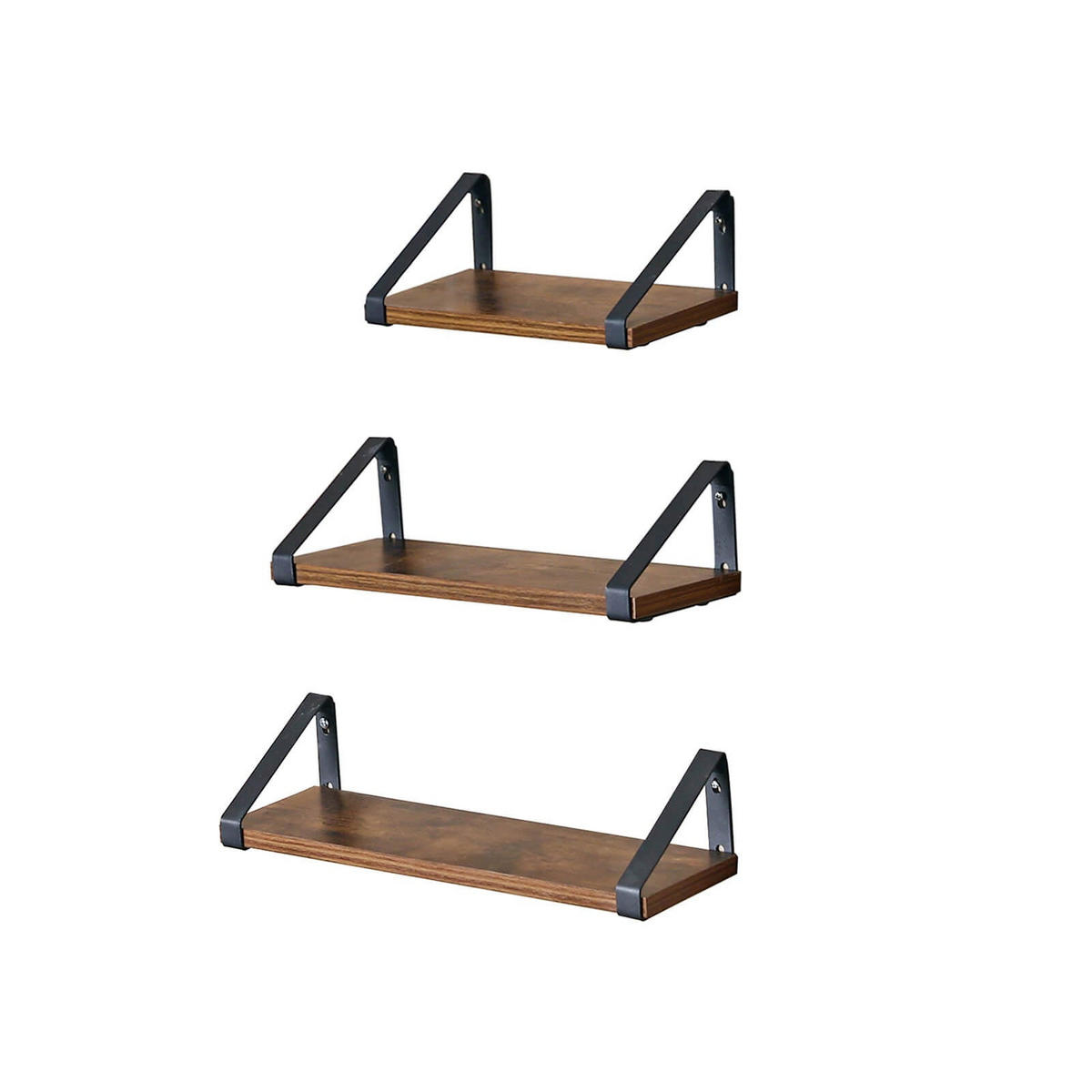 WANDREGAL SCHWEBEREGAL 3ER-SET - Braun, Holzwerkstoff (12/11/30cm) - Hansiro