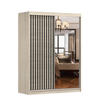 SCHWEBETÜRENSCHRANK Lami S Sonoma/Sonoma + Spiegel ohne LED- Beleuchtung 150 cm - Alufarben/Sonoma Eiche, Glas/Holzwerkstoff (150/200/61cm) - imoebel24