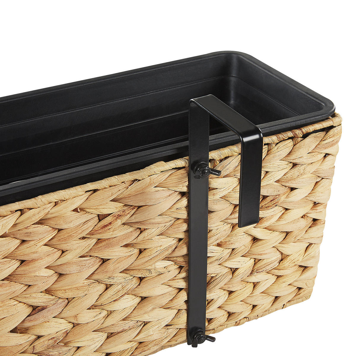BLUMENTOPF sandbeige rechteckig 80/20/18 cm Kawala - Beige, Naturmaterialien (20cm) - Beliani
