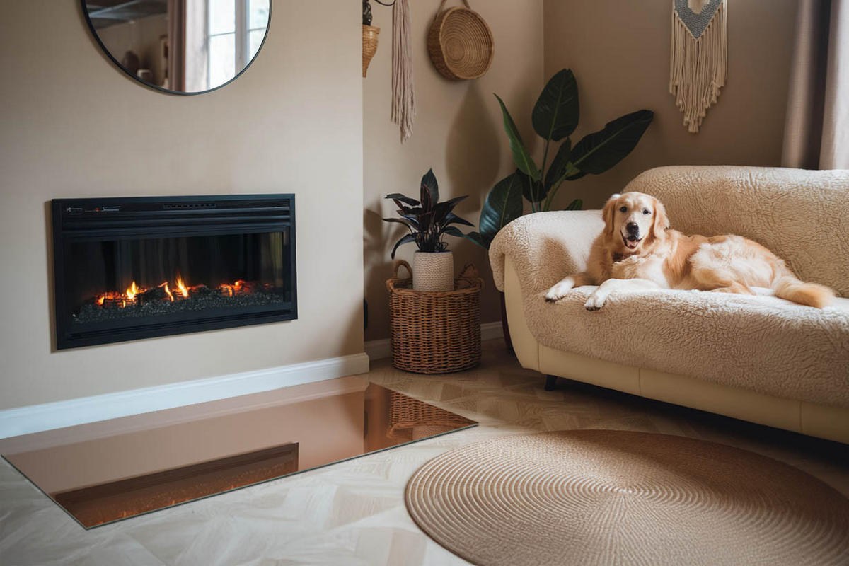 GLASPLATTE für Kamin 140x70 cm - Braun, Glas (140/70/0.4cm) - TULUP