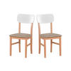 STUHL 2er Set Leo 3, Buchefarben, weiß - Buchefarben/Mokka, Holz (43/86/40cm) - Leaf Design