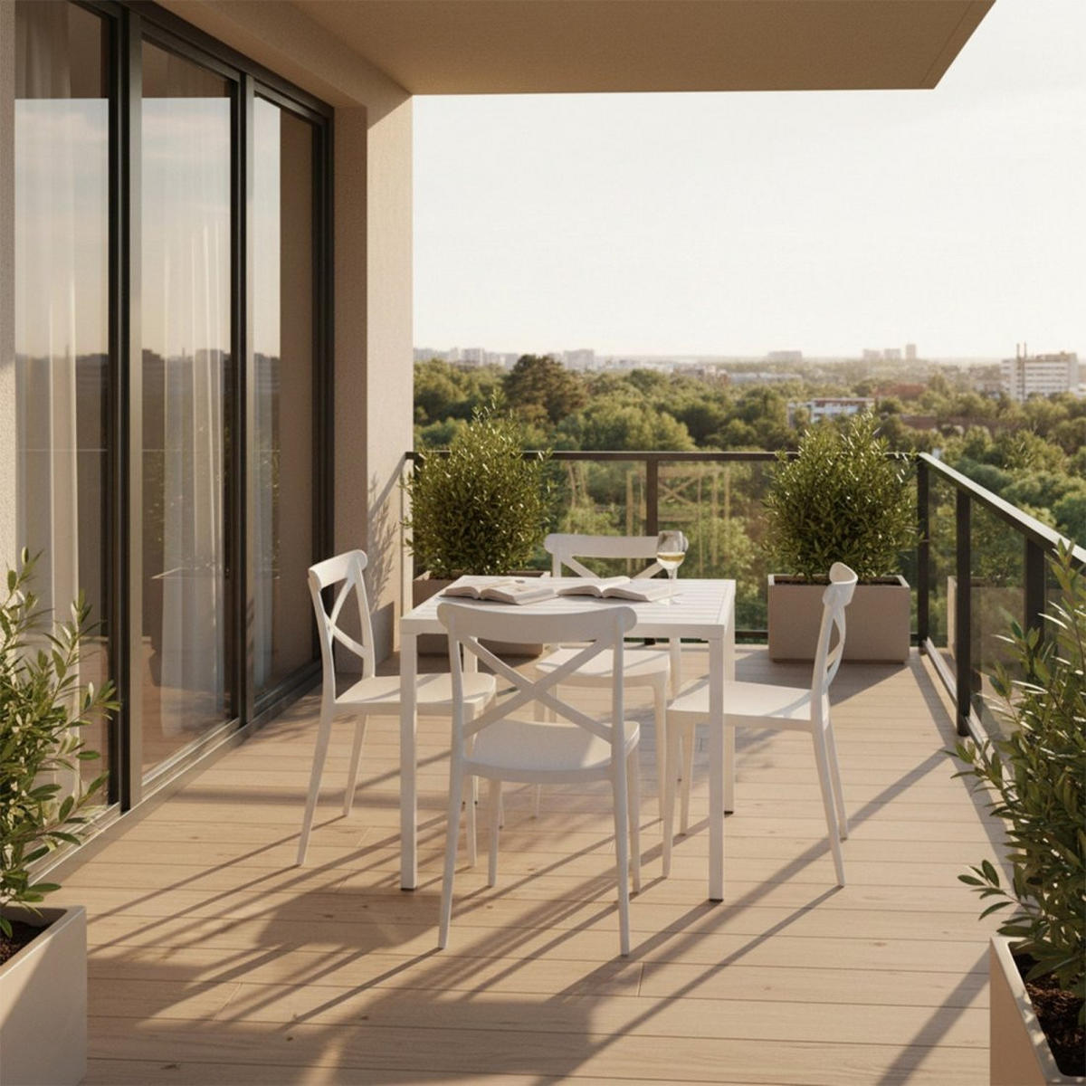 STUHL FÜR DRAUSSEN Birk Weiß 48 cm x 81 cm - Weiß, Kunststoff (48/81/53cm) - Klast Home