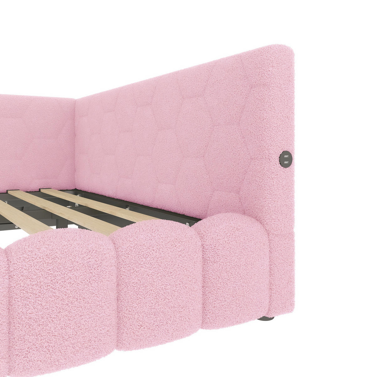 POLSTERBETT 140/200 cm in Rosa mit LED-Beleuchtung und Stauraum - Rosa, Textil (140/200cm) - Flora Grace