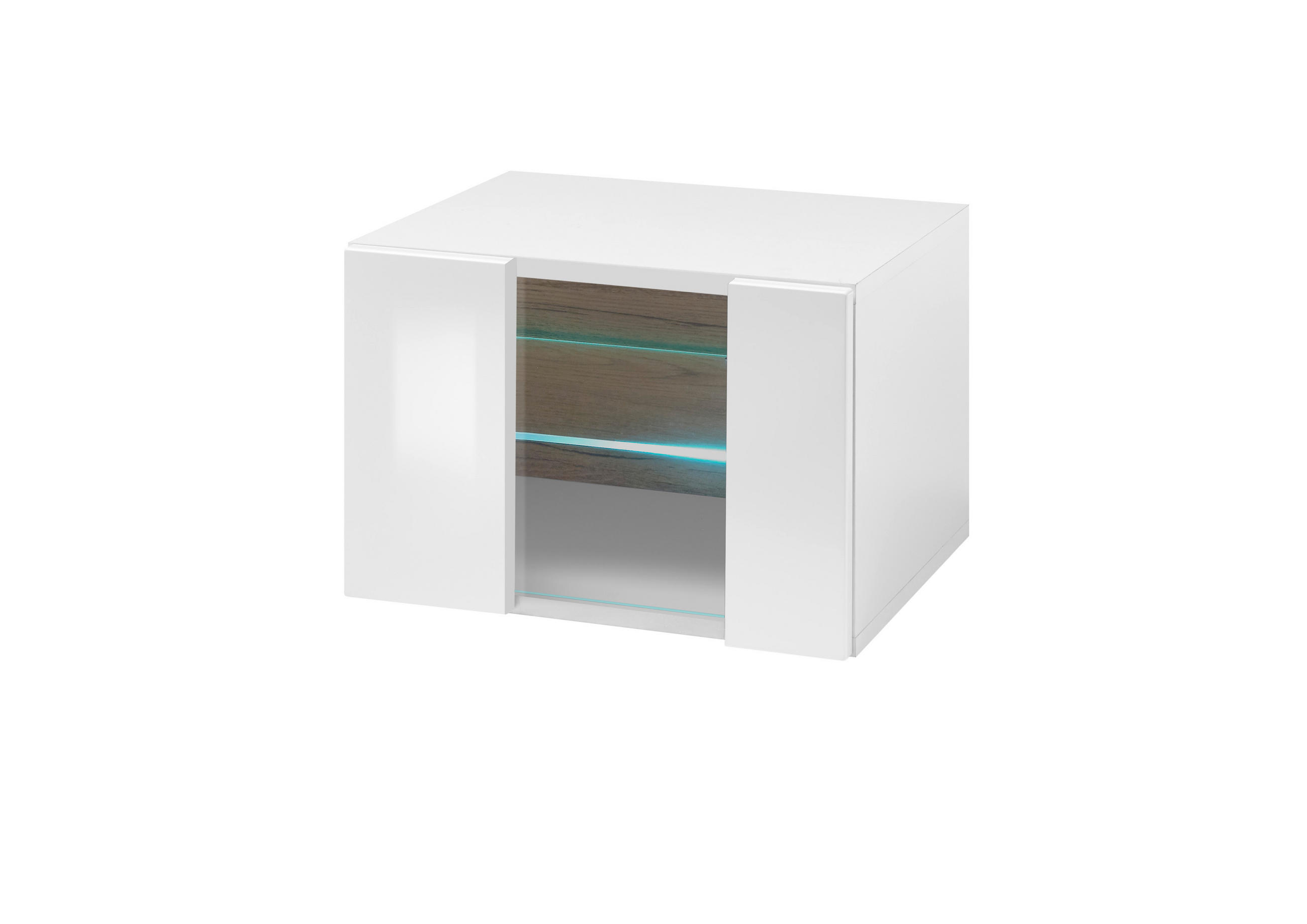 Livojo Vitrine Weiß Hochglanz 45x31x38 cm