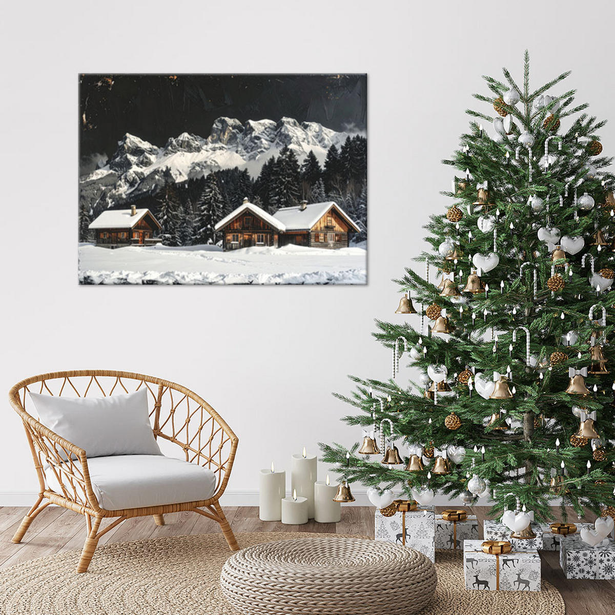 LEINWANDBILD Weihnachten 120x80cm - Schwarz, Textil (120/80cm) - Feeby