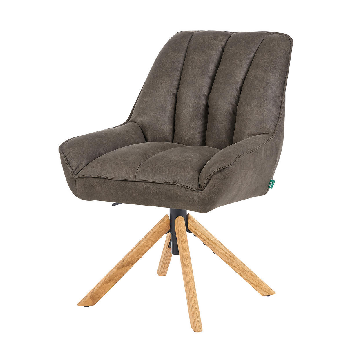 BÜROSTUHL Mika-Hedi 2er-Set - Honigeiche/Taupe, Eichenholz/Holz (60/89/68cm) - DUBI Möbel